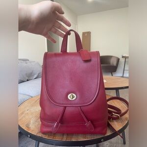 Vintage Coach Large Red Daypack